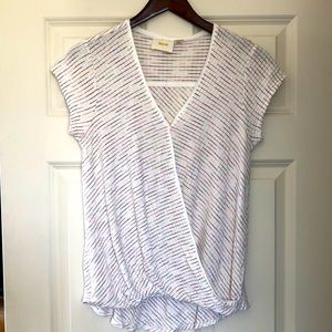 Maeve colorful striped t-shirt large Anthropologie